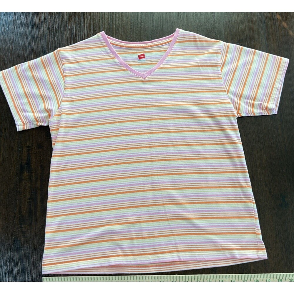 Hanes X-Small  Womens 100% Ringspun Cotton Nano-T V-Neck T-Shirt Vintage Gray